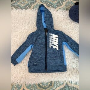 Nike Kids Heathered Blue Zip-Up Hoodie